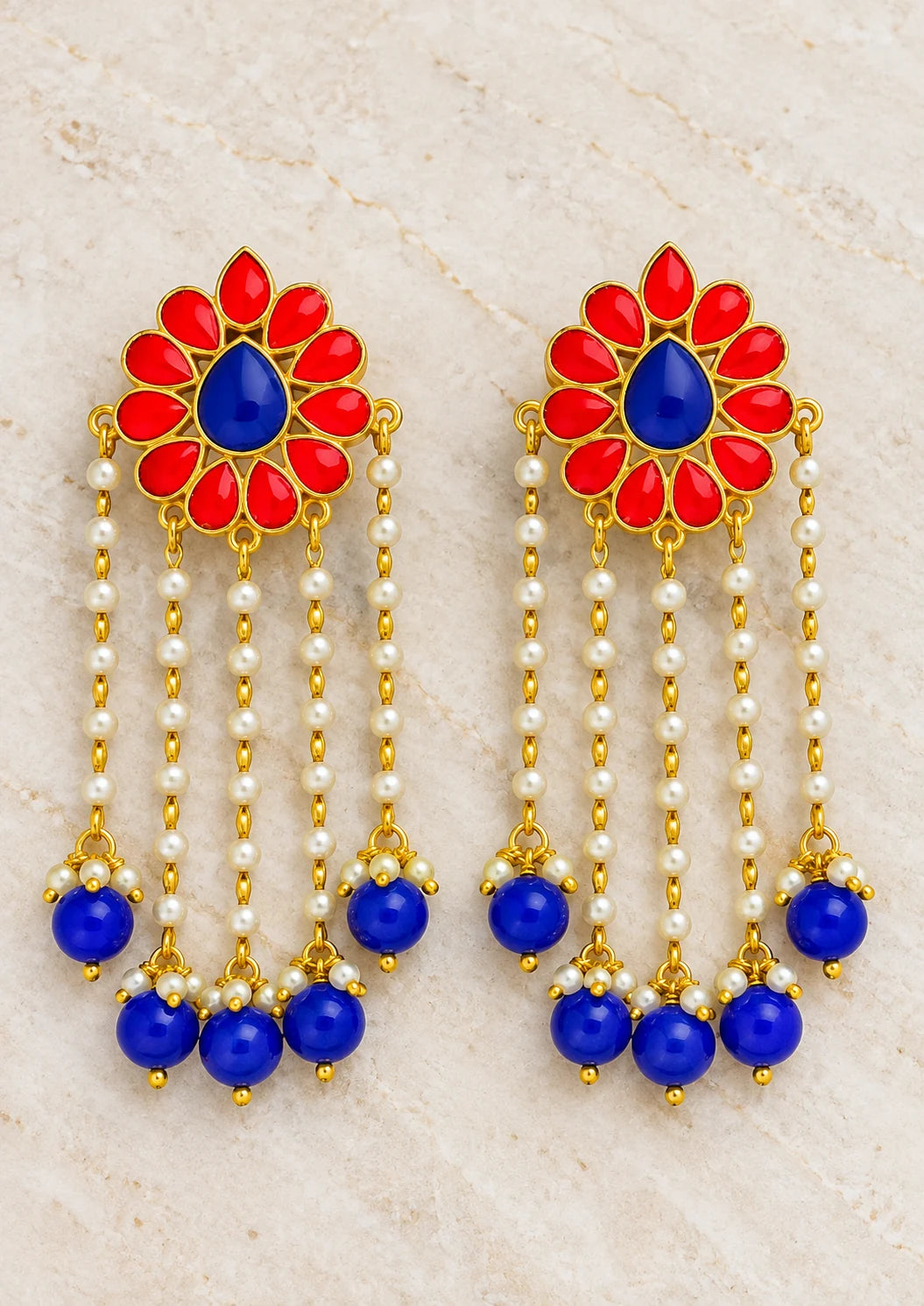 Seevee Fashion Gold Plated Long Tassel Dangler Earrings