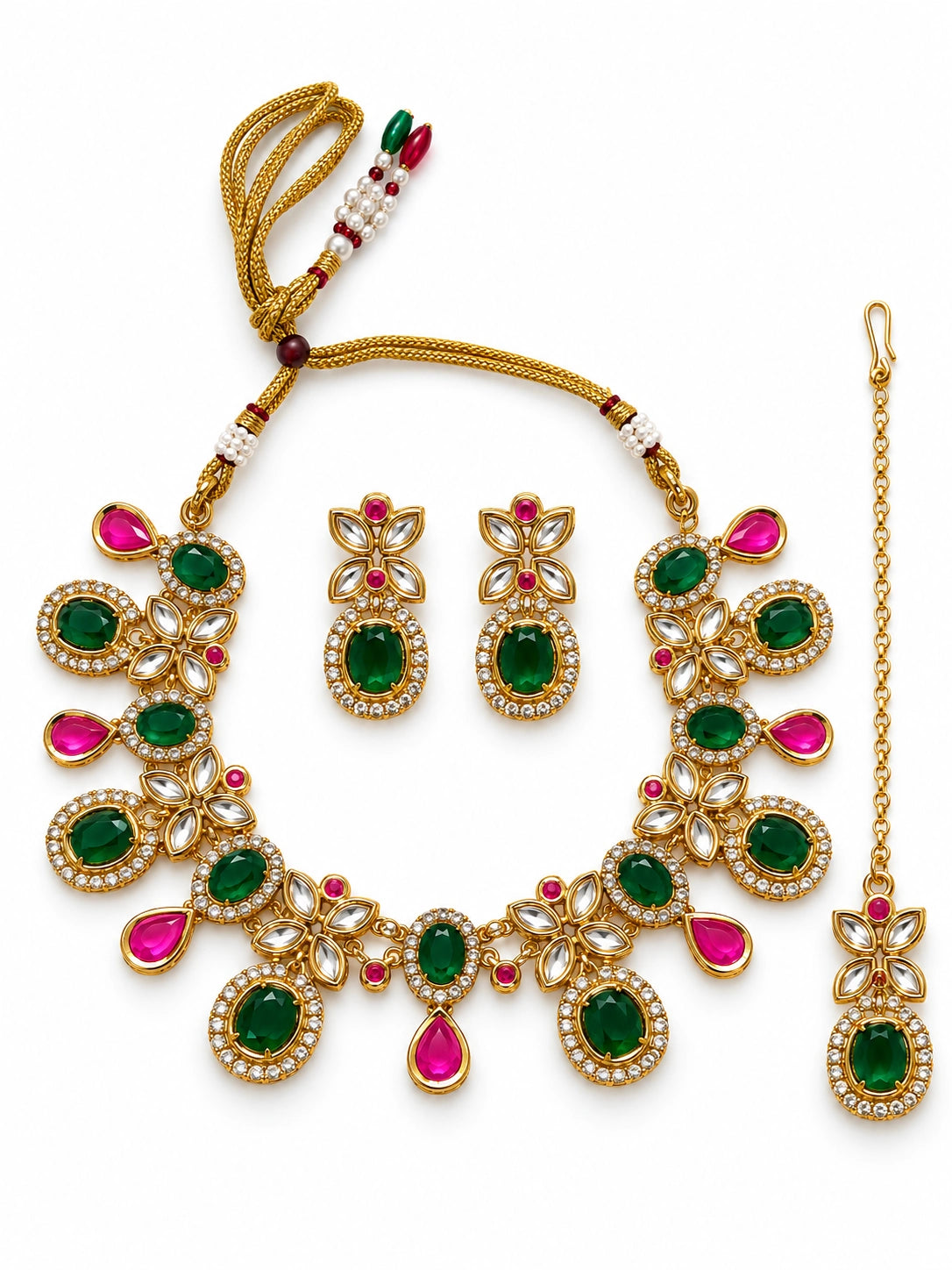 Seevee Fashion Gold Plated Kundan Stone Choker Necklace Set