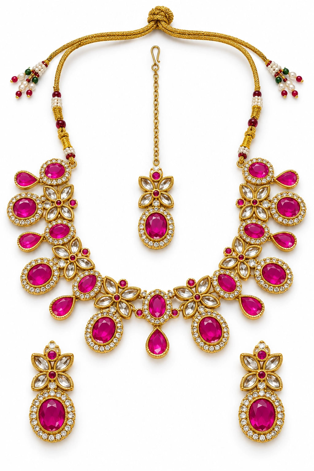 Seevee Fashion Gold Plated Kundan Stone Choker Necklace Set