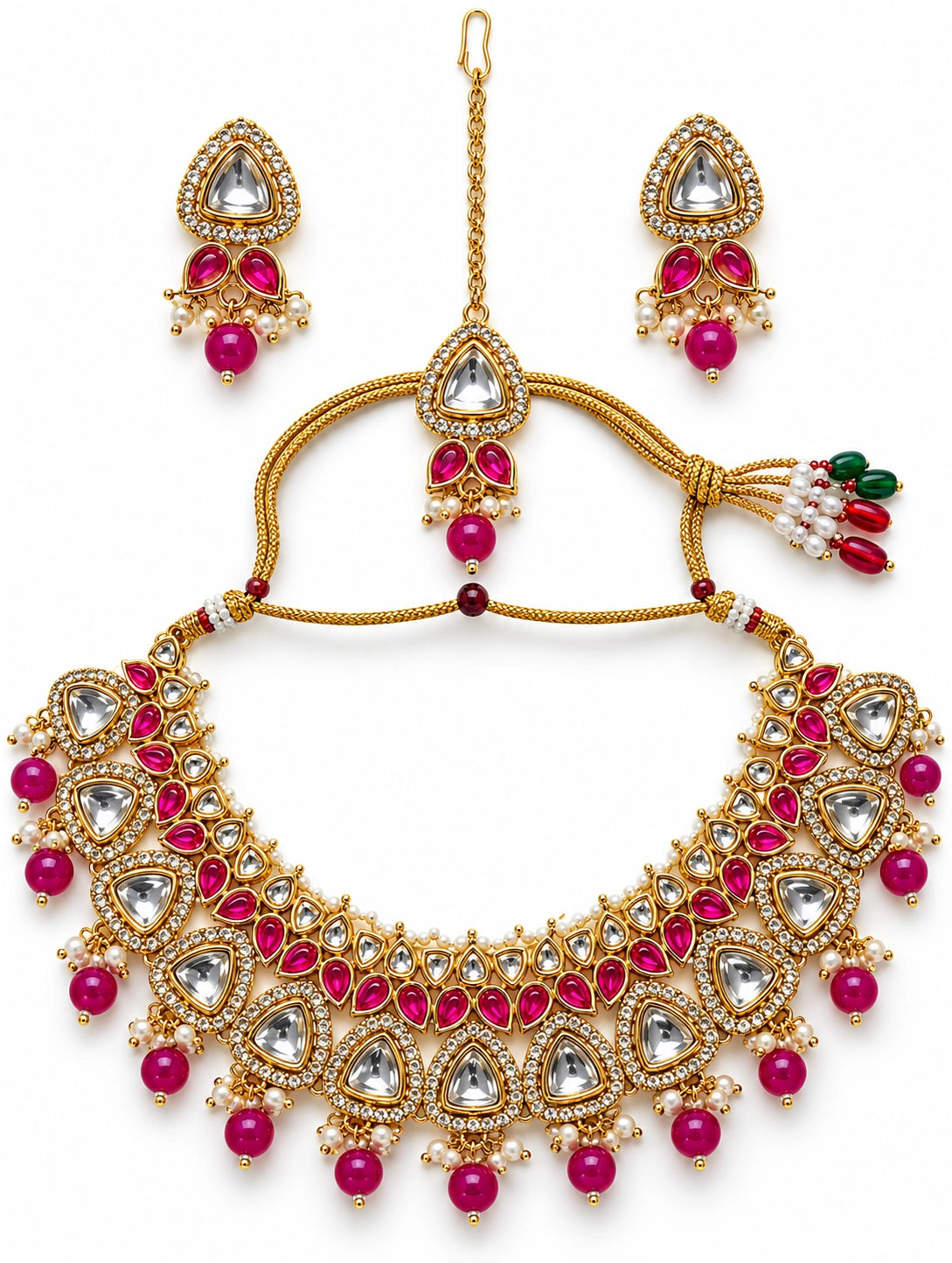Seevee Fashion Gold Plated Kundan And Austrian Stone Choker Necklace Set