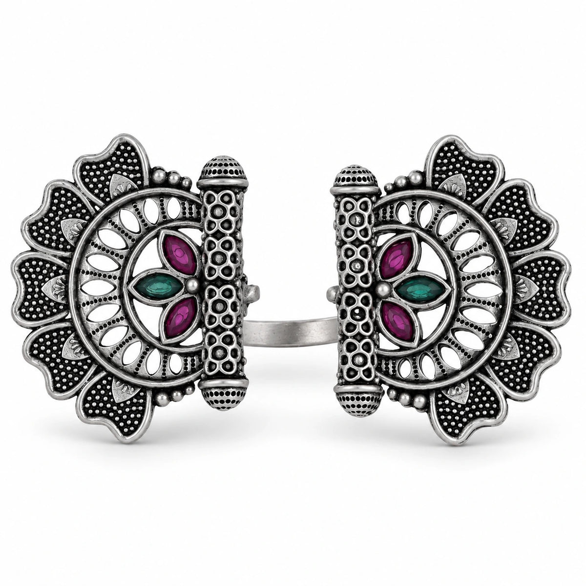 Seevee Fashion Oxidised Plated Kundan Stone Rings