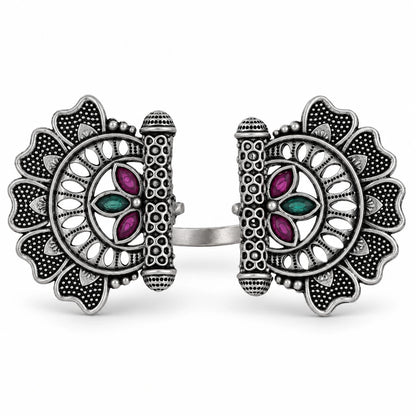 Seevee Fashion Oxidised Plated Kundan Stone Rings