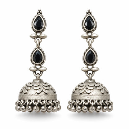 Seevee Fashion Oxidised Plated Stylish Jhumka Earrings