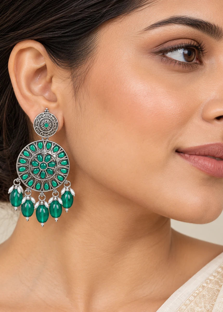 Seevee Fashion Oxidised Plated Dangler Earrings