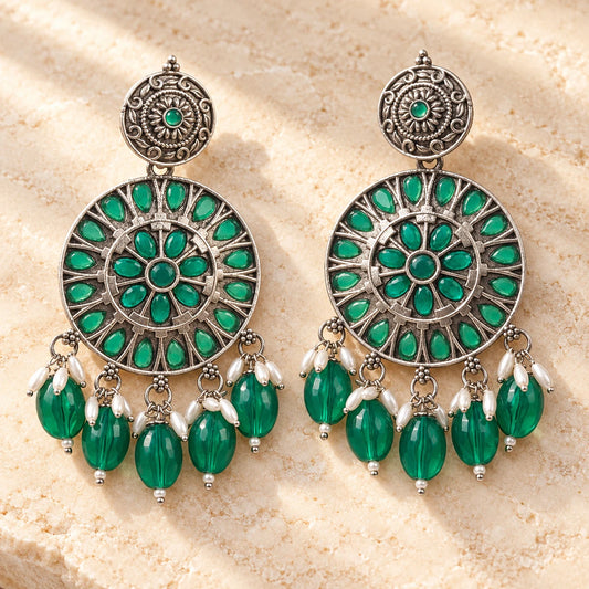 Seevee Fashion Oxidised Plated Dangler Earrings